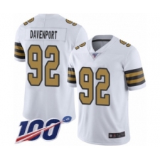 Men's New Orleans Saints #92 Marcus Davenport Limited White Rush Vapor Untouchable 100th Season Football Jersey