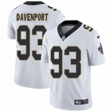 Men's Nike New Orleans Saints #93 Marcus Davenport White Vapor Untouchable Limited Player NFL Jersey