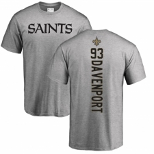 NFL Nike New Orleans Saints #93 Marcus Davenport Ash Backer T-Shirt