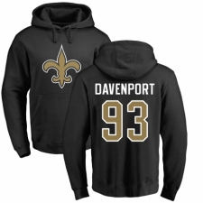 NFL Nike New Orleans Saints #93 Marcus Davenport Black Name & Number Logo Pullover Hoodie