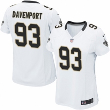 Women's Nike New Orleans Saints #93 Marcus Davenport Game White NFL Jersey