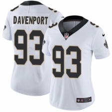 Women's Nike New Orleans Saints #93 Marcus Davenport White Vapor Untouchable Limited Player NFL Jersey