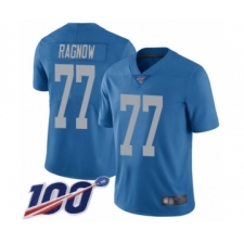 Men's Detroit Lions #77 Frank Ragnow Blue Alternate Vapor Untouchable Limited Player 100th Season Football Jersey
