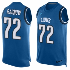 Men's Nike Detroit Lions #72 Frank Ragnow Limited Blue Player Name & Number Tank Top NFL Jersey