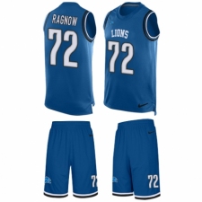 Men's Nike Detroit Lions #72 Frank Ragnow Limited Blue Tank Top Suit NFL Jersey