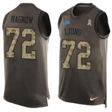 Men's Nike Detroit Lions #72 Frank Ragnow Limited Green Salute to Service Tank Top NFL Jersey