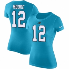 NFL Women's Nike Carolina Panthers #12 D.J. Moore Blue Rush Pride Name & Number T-Shirt