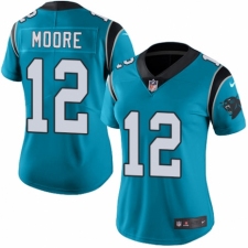 Women's Nike Carolina Panthers #12 D.J. Moore Blue Alternate Vapor Untouchable Elite Player NFL Jersey