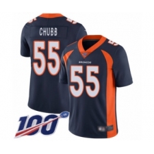 Men's Denver Broncos #55 Bradley Chubb Navy Blue Alternate Vapor Untouchable Limited Player 100th Season Football Jersey