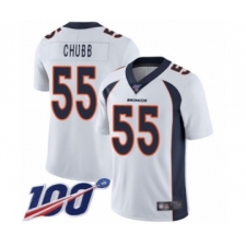 Men's Denver Broncos #55 Bradley Chubb White Vapor Untouchable Limited Player 100th Season Football Jersey