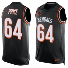 Men's Nike Cincinnati Bengals #64 Billy Price Limited Black Player Name & Number Tank Top NFL Jersey