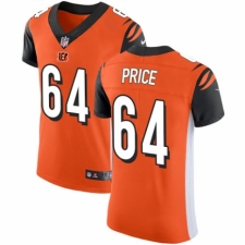 Men's Nike Cincinnati Bengals #64 Billy Price Orange Alternate Vapor Untouchable Elite Player NFL Jersey
