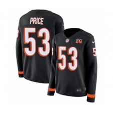 Women's Nike Cincinnati Bengals #53 Billy Price Limited Black Therma Long Sleeve NFL Jersey