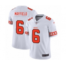 Men's Cleveland Browns #6 Baker Mayfield White Team Logo Fashion Limited Football Jersey