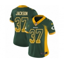 Women's Nike Green Bay Packers #37 Josh Jackson Limited Green Rush Drift Fashion NFL Jersey