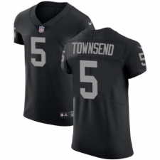 Men's Nike Oakland Raiders #5 Johnny Townsend Black Team Color Vapor Untouchable Elite Player NFL Jersey