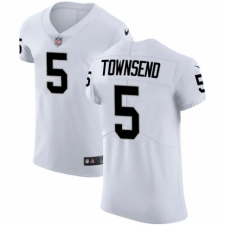 Men's Nike Oakland Raiders #5 Johnny Townsend White Vapor Untouchable Elite Player NFL Jersey