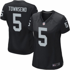 Women's Nike Oakland Raiders #5 Johnny Townsend Game Black Team Color NFL Jersey