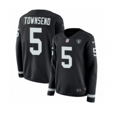 Women's Nike Oakland Raiders #5 Johnny Townsend Limited Black Therma Long Sleeve NFL Jersey