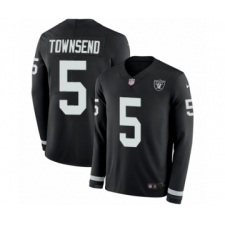 Youth Nike Oakland Raiders #5 Johnny Townsend Limited Black Therma Long Sleeve NFL Jersey