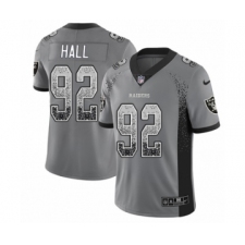 Men's Nike Oakland Raiders #92 P.J. Hall Limited Gray Rush Drift Fashion NFL Jersey