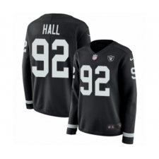 Women's Nike Oakland Raiders #92 P.J. Hall Limited Black Therma Long Sleeve NFL Jersey