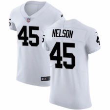 Men's Nike Oakland Raiders #45 Nick Nelson White Vapor Untouchable Elite Player NFL Jersey