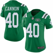 Women's Nike New York Jets #40 Trenton Cannon Limited Green Rush Vapor Untouchable NFL Jersey