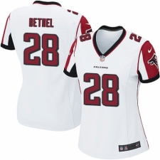 Women's Nike Atlanta Falcons #28 Justin Bethel Game White NFL Jersey