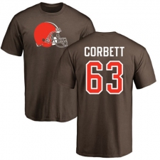 NFL Nike Cleveland Browns #63 Austin Corbett Brown Name & Number Logo T-Shirt
