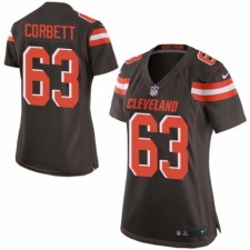 Women's Nike Cleveland Browns #63 Austin Corbett Game Brown Team Color NFL Jersey