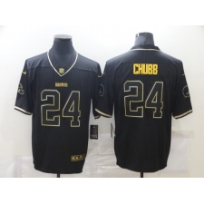 Men's Cleveland Browns #24 Nick Chubb Olive Gold Nike 2020 Salute To Service Limited Jersey