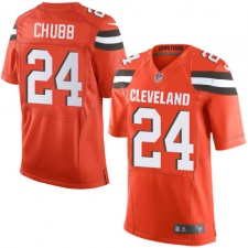 Men's Nike Cleveland Browns #24 Nick Chubb Elite Orange Alternate NFL Jersey