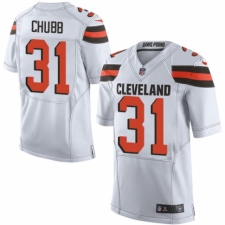 Men's Nike Cleveland Browns #31 Nick Chubb Elite White NFL Jersey