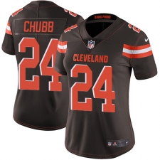 Women's Nike Cleveland Browns #24 Nick Chubb Brown Team Color Vapor Untouchable Limited Player NFL Jersey