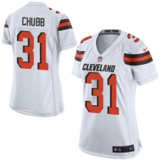 Women's Nike Cleveland Browns #31 Nick Chubb Game White NFL Jersey