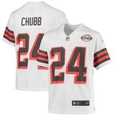Youth Cleveland Browns #24 Nick Chubb Nike White 1946 Collection Alternate Jersey