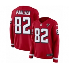 Women's Nike Atlanta Falcons #82 Logan Paulsen Limited Red Therma Long Sleeve NFL Jersey