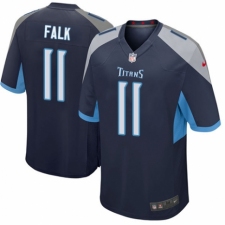 Men's Nike Tennessee Titans #11 Luke Falk Game Navy Blue Team Color NFL Jersey