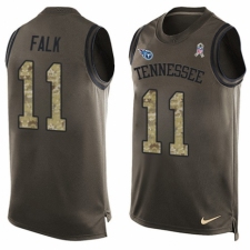 Men's Nike Tennessee Titans #11 Luke Falk Limited Green Salute to Service Tank Top NFL Jersey