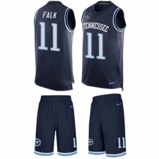 Men's Nike Tennessee Titans #11 Luke Falk Limited Navy Blue Tank Top Suit NFL Jersey