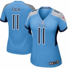 Women's Nike Tennessee Titans #11 Luke Falk Game Light Blue Alternate NFL Jersey