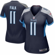 Women's Nike Tennessee Titans #11 Luke Falk Game Navy Blue Team Color NFL Jersey