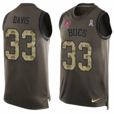 Men's Nike Tampa Bay Buccaneers #33 Carlton Davis Limited Green Salute to Service Tank Top NFL Jersey