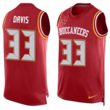 Men's Nike Tampa Bay Buccaneers #33 Carlton Davis Limited Red Player Name & Number Tank Top NFL Jersey