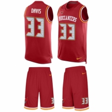 Men's Nike Tampa Bay Buccaneers #33 Carlton Davis Limited Red Tank Top Suit NFL Jersey