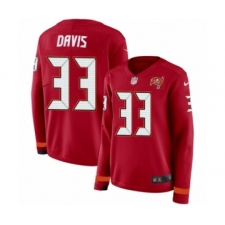Women's Nike Tampa Bay Buccaneers #33 Carlton Davis Limited Red Therma Long Sleeve NFL Jersey