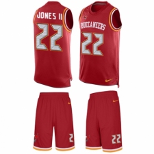 Men's Nike Tampa Bay Buccaneers #22 Ronald Jones II Limited Red Tank Top Suit NFL Jersey