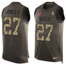 Men's Nike Tampa Bay Buccaneers #27 Ronald Jones II Limited Green Salute to Service Tank Top NFL Jersey