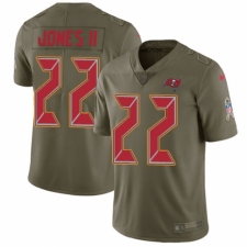 Youth Nike Tampa Bay Buccaneers #22 Ronald Jones II Limited Olive 2017 Salute to Service NFL Jersey